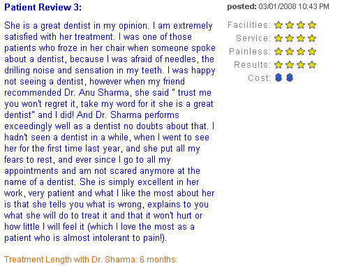 Image of a patient review