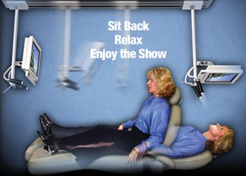 Relax at Fremont Dental Office with overhead TV